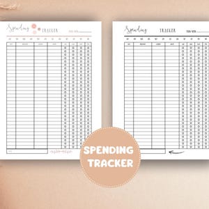 Printable Spending Tracker Template-Instant Download/Expenses Tracker/Expense Transactions Log/Monthly, Weekly Spending Tracker/