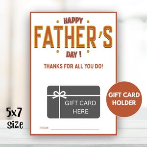 Porte-cartes cadeau à imprimer pour la fête des pères pour papa/papa Carte-cadeau pour la fête des pères imprimable