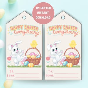 Étiquettes-cadeau de Pâques imprimables pour paniers/bricolage Étiquettes-cadeau de panier de Pâques-Téléchargement instantané/Cartes de panier de Pâques pour enfants/Étiquettes cadeaux de Pâques