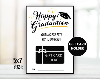 Porta-cartão-presente de formatura para impressão - Presente para formatura/Faça você mesmo Porta-cartão-presente de formatura para impressão/Cartão-presente de formatura - Download instantâneo