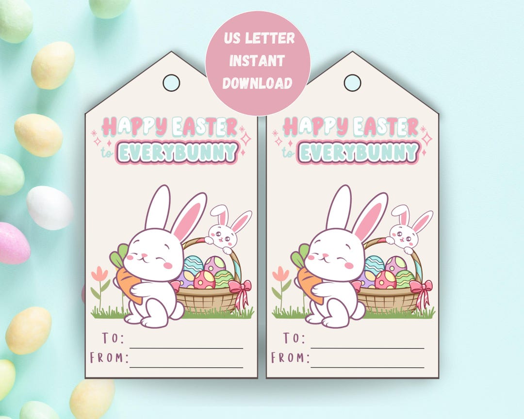 Printable Easter Gift Tags for Baskets/diy Easter Basket Gift Tags ...