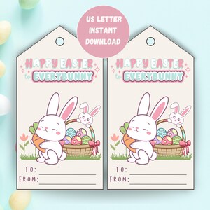 Étiquettes-cadeau de Pâques imprimables pour paniers/bricolage Étiquettes-cadeau de panier de Pâques-Téléchargement instantané/Cartes de panier de Pâques pour enfants/Étiquettes cadeaux de Pâques