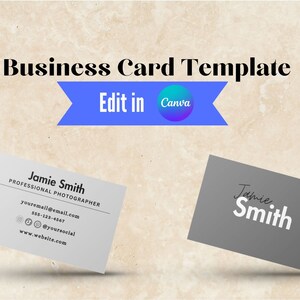 Editable Professional Business Card Template - Canva Template Business Card - Instant Download |