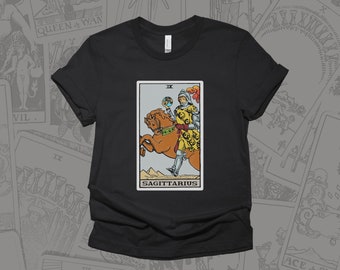 Sagittarius The Knight Tarot T-Shirt Astrology Tee Tarot Tshirt November December Birthday Girlfriend Boyfriend Teen Gift