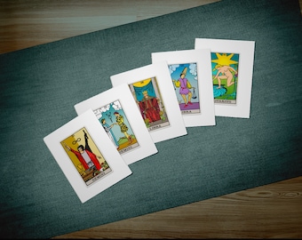 Astrology Tarot Air Sign Birthday Greeting Card Pack Gemini The Magician Libra Justice Aquarius The Star Friend Five Zodiac Gift Cards