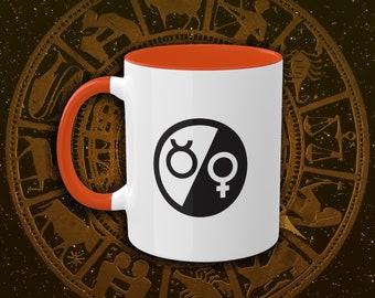 Taurus Venus Symbol Ceramic Mug Color Mug Zodiac Signs Astrology Boyfriend Girlfriend Star Gift April May Birthday