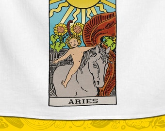 Väduren Solen Tarot Kökshandduk Astrologi Mars April Födelsedag Flickvän Pojkvän Mamma Kock Kök Julklapp