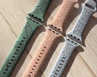 Hawaiian Engraved Apple Watch Compatible Bands