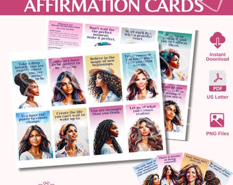 Tarjetas de Afirmación para Mujeres: Frases de Amor Propio, Regalo de Conciencia Plena (Descarga Digital)