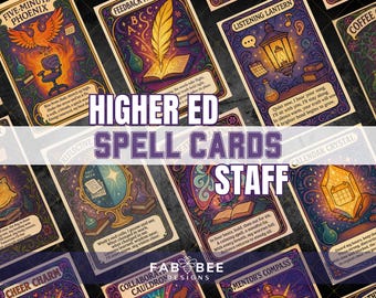 Tarjetas de hechizos para personal de educación superior: Afirmaciones Art Nouveau (descarga digital) / Equilibrio, límites y alivio del agotamiento