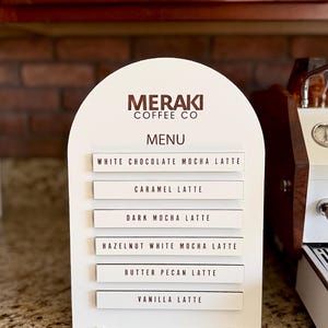Large Personalized Coffee Cart Menu Sign with Custom Logo & Menu Tags