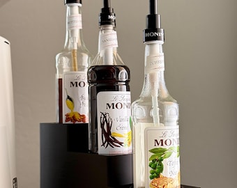 3D Printed 3-Tier Syrup Bottle Holder – Black
