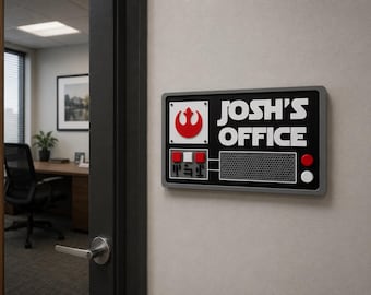 Personalized Sci-Fi Office Sign | Custom 3D Printed Name Plate | Futuristic Door Decor
