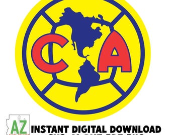 Futbol Club America Instant Digital Download - Archivo Digital Para descargar SVG, Ai, DXF, PNG, Pdf