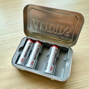 Compact AA Battery Organizer for Altoids Tin - Holds up to 5 AA Batteries in a Altoids Tin (Not Included)