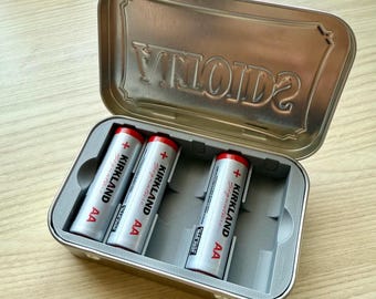 Compact AA Battery Organizer for Altoids Tin - Holds up to 5 AA Batteries in a Altoids Tin (Not Included)