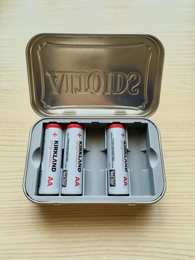 Altoids Tin, Battery Holder, 3d Printed, Battery Storage, AA Battery, Battery Organizer