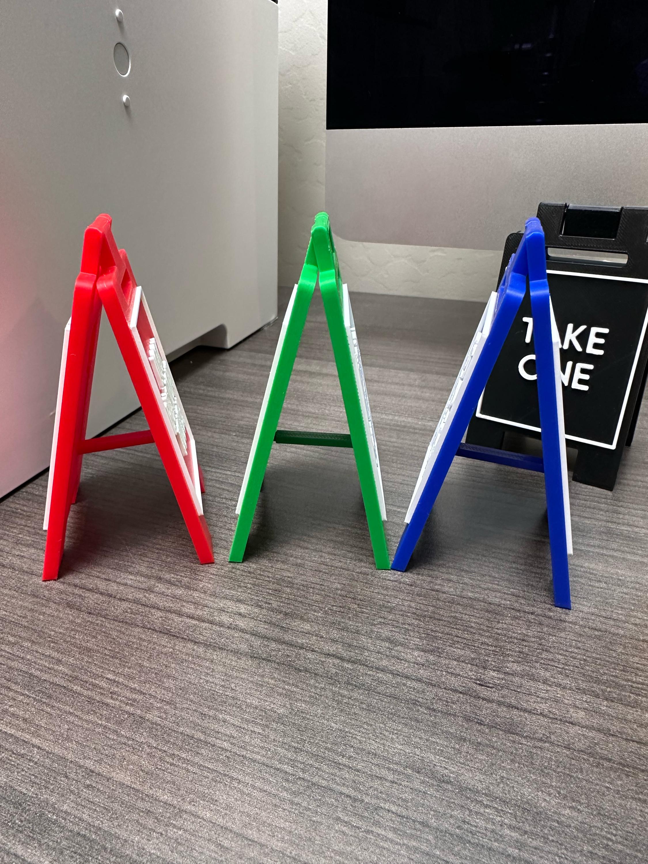 Custom 4” Mini A-frame Signs | 3D Printed, Double-sided, Desk Decor ...