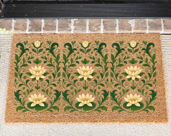 Flower Doormat, Floral Welcome Mat, Outdoor Doormat, Floral Front Mat, Boho Door Mat, Floral Mat, Boho Floral Mat, Mid Century Style Doormat