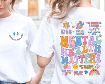 Mental Health Matters Shirt, Retro Motivation Saying Tee, Inspirational shirt, Women Mental Health Shirt, Inspirational Gift, Therapy Tshirt