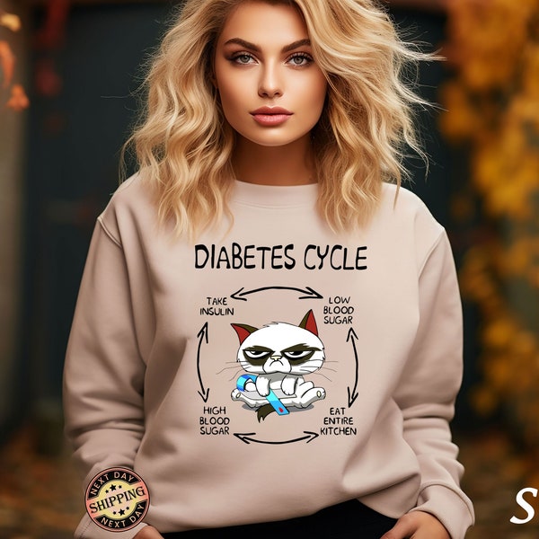 Diabetes Cycle Shirt, Funny Cat Diabetes Cycle T-Shirt, Funny Insulin Shirt, Funny Diabetic Sweater Funny Diabetes Shirt, DiabetesSweatshirt