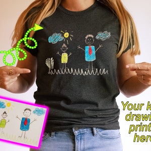 Custom Kid's Drawing Shirt, Children's Art Tee, Kid's Doodle Shirt, Kid's Artwork Sweater, Child's Drawing Streetwear, Youth Artist Gift