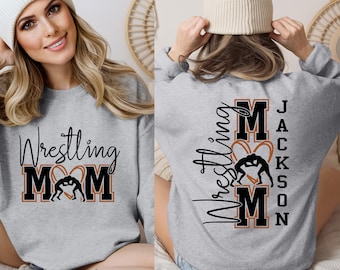 Custom Wrestling Mom Sweatshirt, Funny Wrestling Moms Hoodie, Custom Wrestling Mama Shirt, Sports Mom Shirt, Game Day Wrestling Mom Crewneck