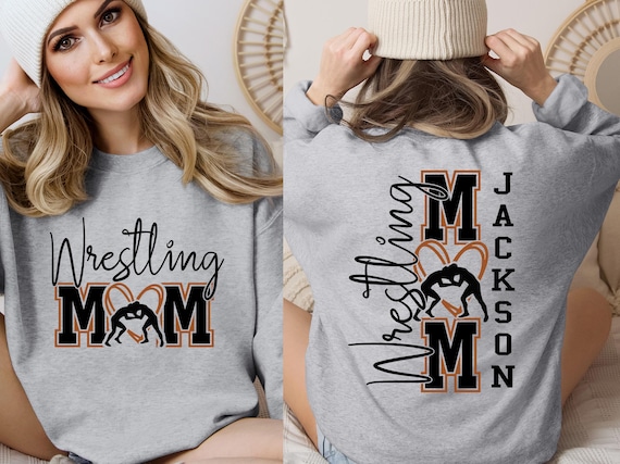 Custom Wrestling Mom Sweatshirt, Funny Wrestling Moms Hoodie, Custom Wrestling Mama Shirt, Sports Mom Shirt, Game Day Wrestling Mom Crewneck