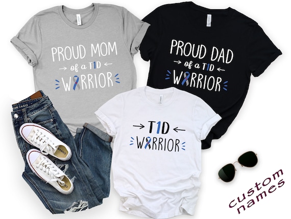 Proud Mom Of A  T1D Warrior  Diabetes Shirt, Type 1 Diabetes Warrior T-Shirt, Diabetes Awareness Sweatshirt, Type One Diabetes Support Tee