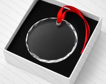 Ready to Ship Glass Ornament for Engraving, Round or Heart Glass Ornaments for UV Printer, Glass for Decoupage, Personalized Blank Ornaments
