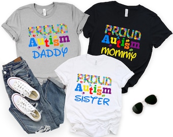 Benutzerdefinierte stolze Autismus Familie Shirt, Autismus Mutter Pullover, Autismus Bewusstsein Shirt, Unterstützung Autismus, Autismus Akzeptanz, Autismus Papa Hoodie