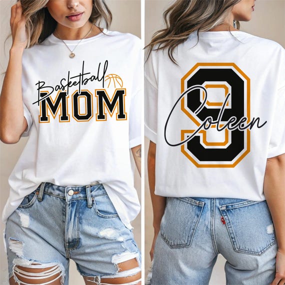 Basketball Mom Custom Name and Number Shirt, Game Day Basketball Mom Sweatshirt, Personalized Basketball Team Shirt, Mama Basketball Season