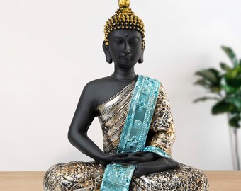 Indoor Buddha Statue for Meditation, Tabletop Decor, Housewarming Gift, and Decoration for Home, Room, or Office