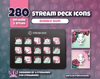 280 Stream Deck Icons - Bubble Gum