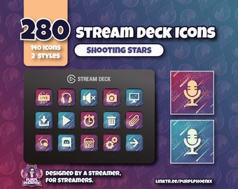 280 Stream Deck Icons - Shooting Stars