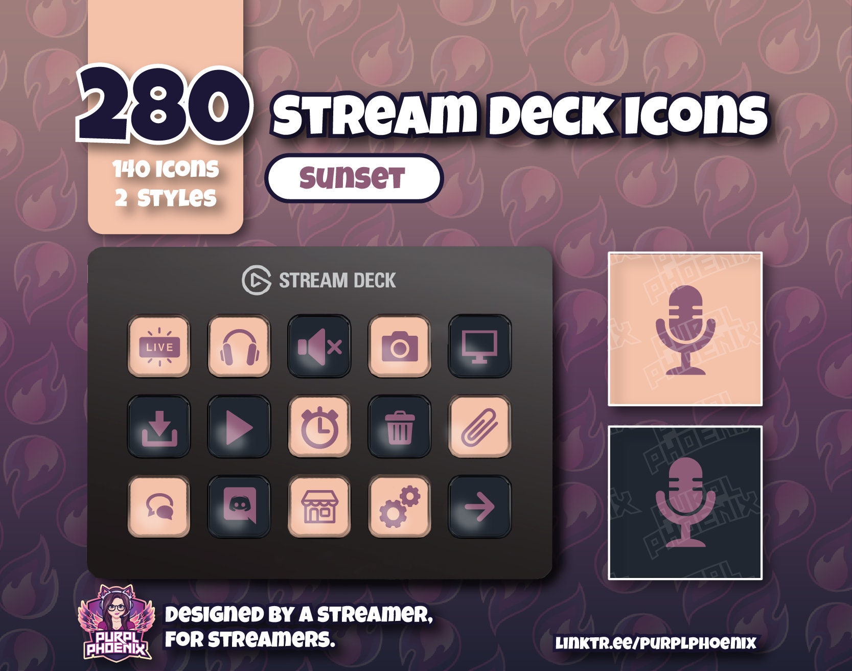 280 Stream Deck Icons Sunset - Etsy