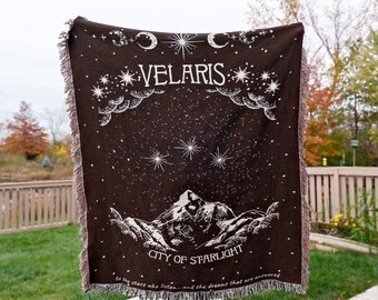 ACOTAR Inspired Velaris City of Starlight Woven Blanket, Bookish Gift, Romantasy Merch, Gifts for Readers, A Court of Thorns and Roses