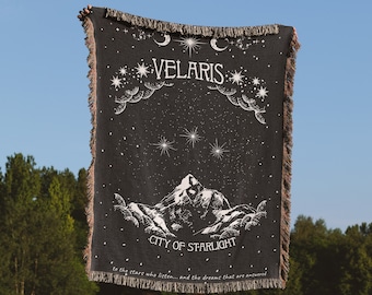 ACOTAR Inspired Velaris City of Starlight Woven Blanket, Bookish Gift, Romantasy Merch, Gifts for Readers, A Court of Thorns and Roses