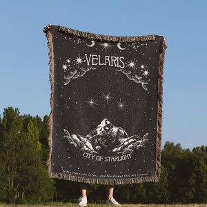 ACOTAR Inspired Velaris City of Starlight Woven Blanket, Bookish Gift, Romantasy Merch, Gifts for Readers, A Court of Thorns and Roses