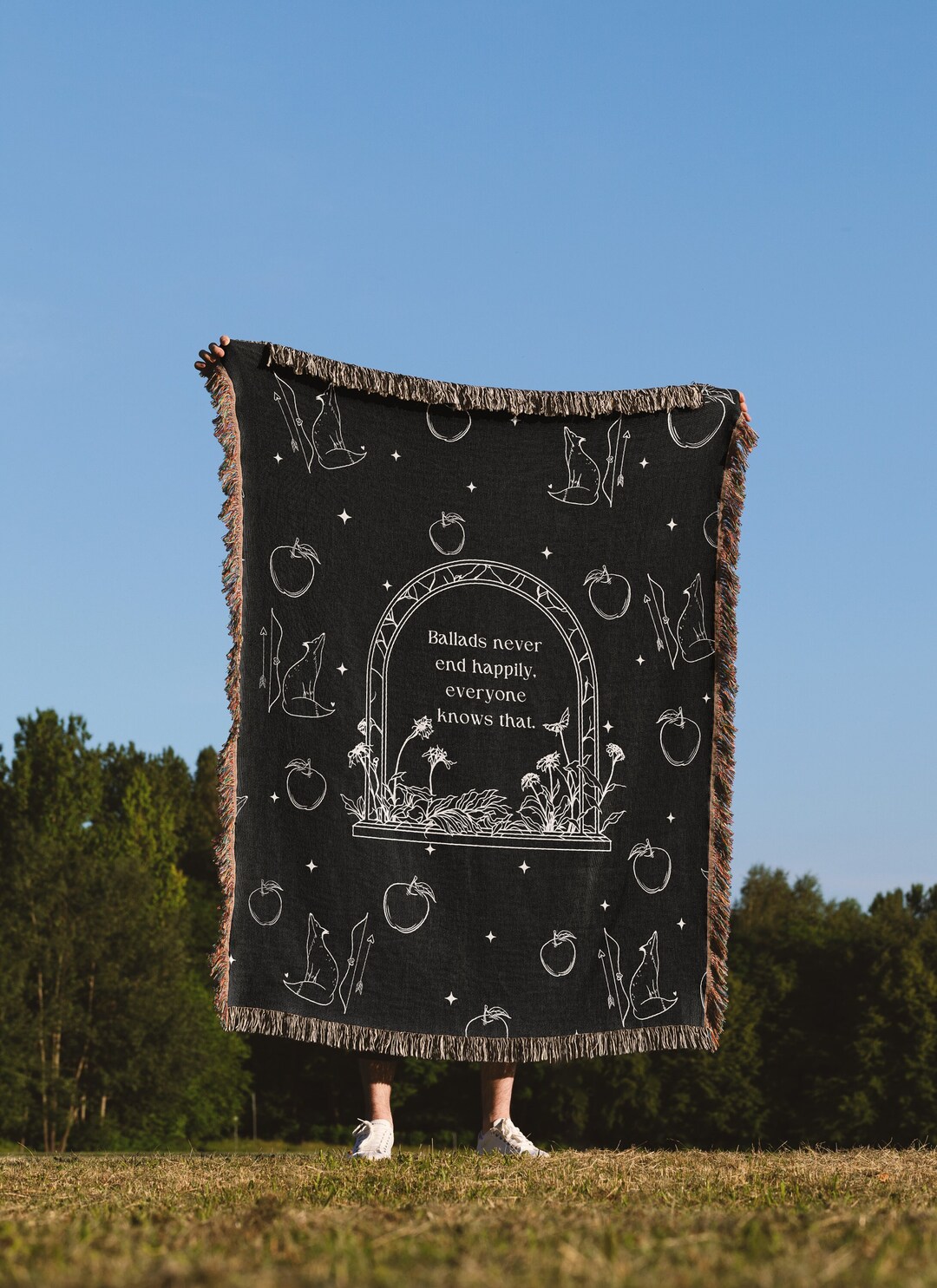 Once Upon A Broken Heart Inspired The Archer and The Fox Woven Blanket, Bookish Gift, Romantasy Blanket, Reading Blanket, OUABH, Bookish