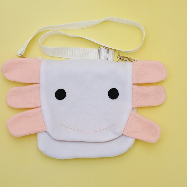 Axolotl bag, animal bag, sewing pattern and tutorial PDF