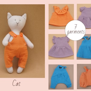 Cat with clothes Sewing pattern PDF