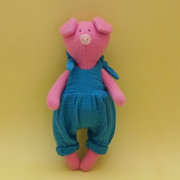 Pig doll in pants Sewing pattern and tutorial PDF