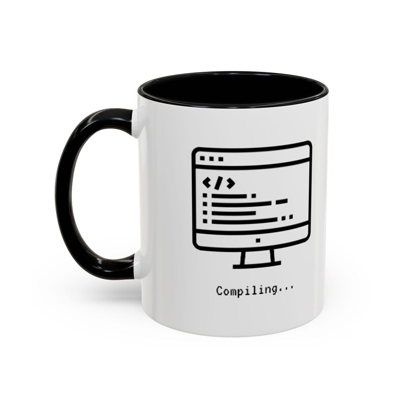 Programmer Coffee Mug, Coding Mug, Compiling Mug, Developer Gift, Tech Coffee Cup, Coder Desk Mug image 3