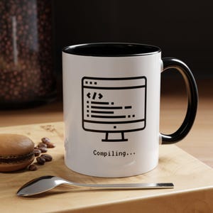 Programmer Coffee Mug, Coding Mug, Compiling Mug, Developer Gift, Tech Coffee Cup, Coder Desk Mug image 5