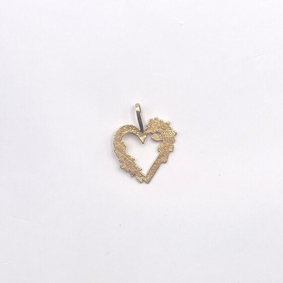 14k Gold Charm Vintage, Vintage Gold Heart Charm,… - image 2