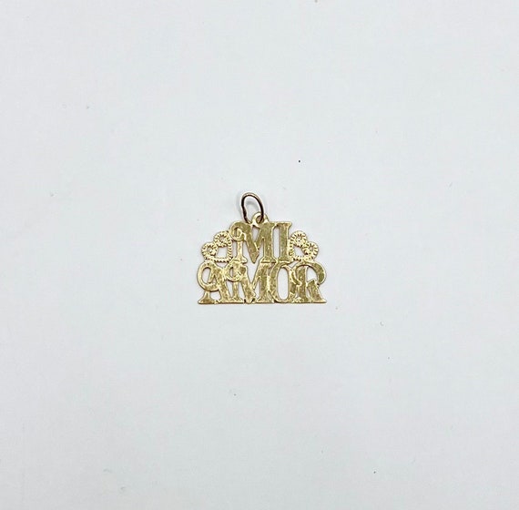 14k Gold Charm Vintage, Vintage Gold Heart Charm,… - image 1