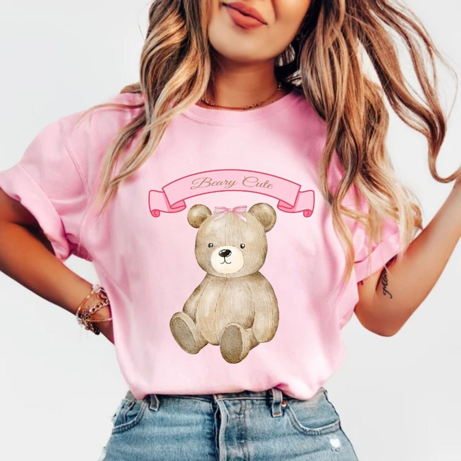 Choupette Beige Printed Teddy T Shirt