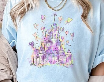 Comfort Colors® Walt Disney Castle T Shirt, Disney Magic Castle Shirt, Watercolor Magical Kingdom Shirt, Disney Castle Tee, Disney Trip Tee