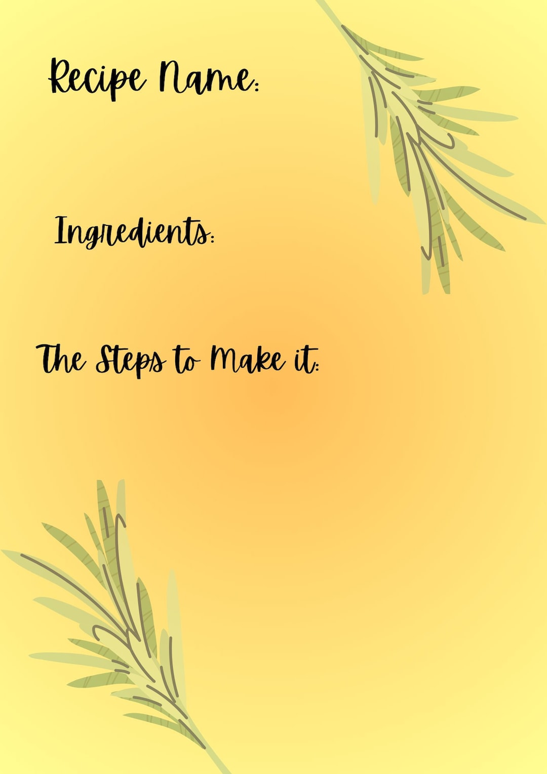 Rosemary Recipe Page - Etsy